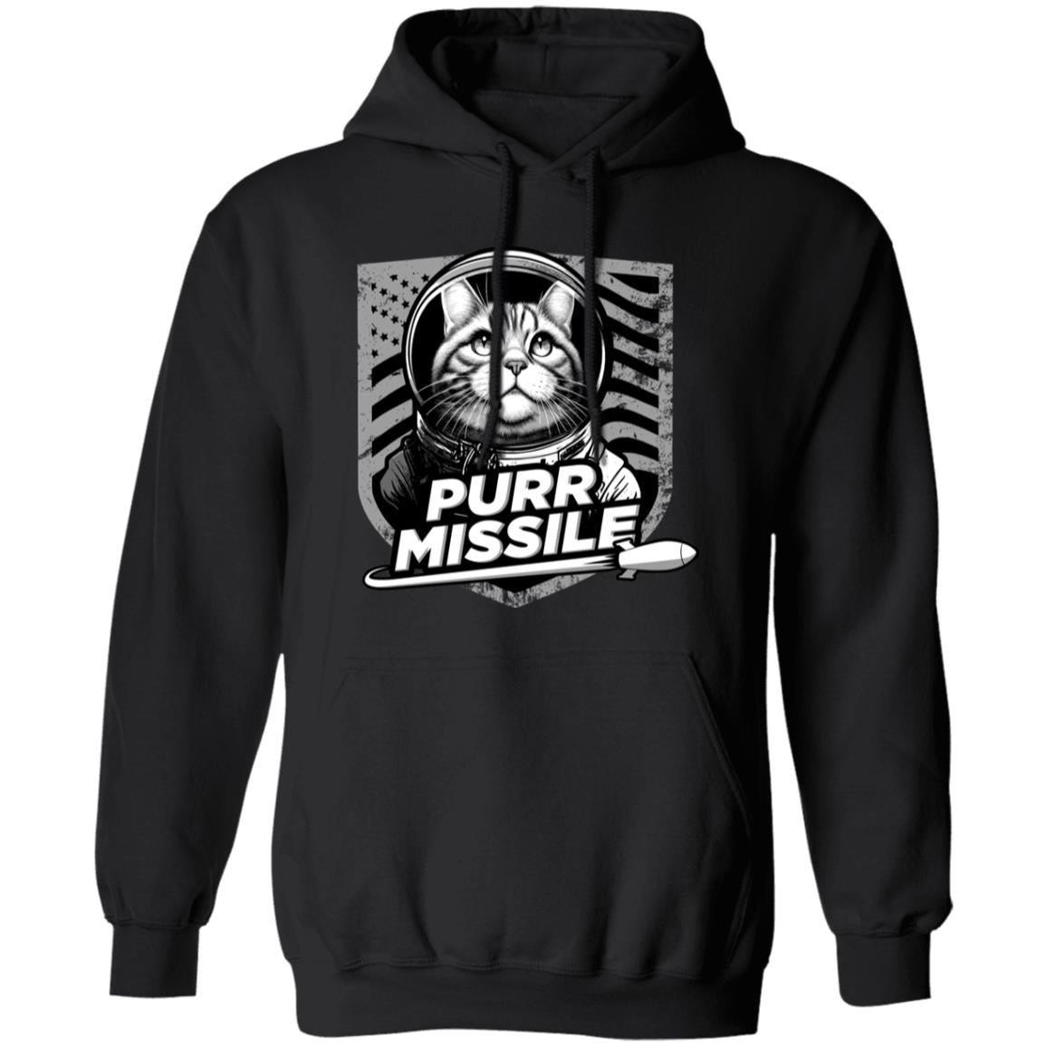 Purr Missile - @WorldWideWob Official Store - Unisex Hoodie / Black / S - Apparel