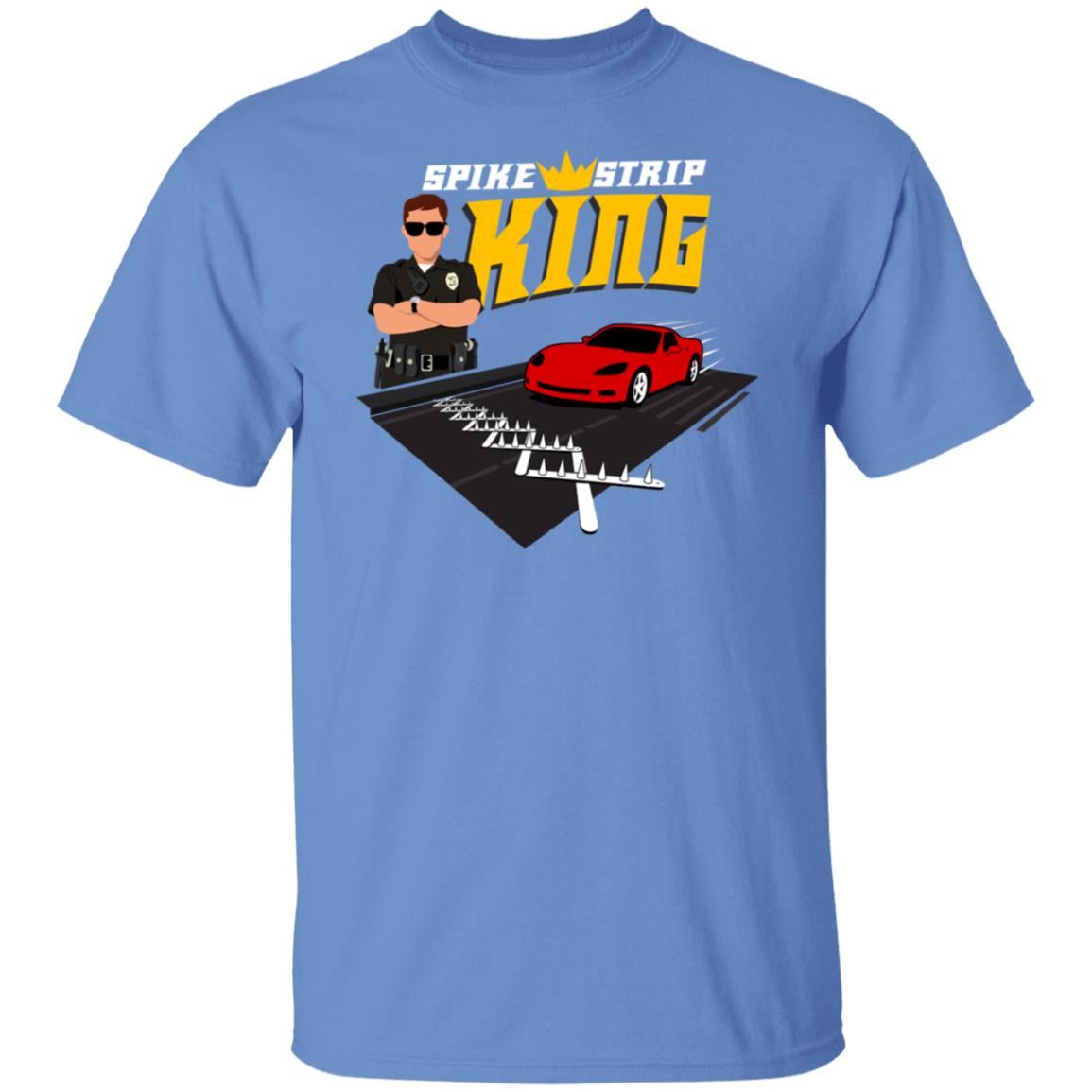 Spike Strip King - @WorldWideWob Official Store - Unisex T-Shirt / Carolina Blue / S - Apparel