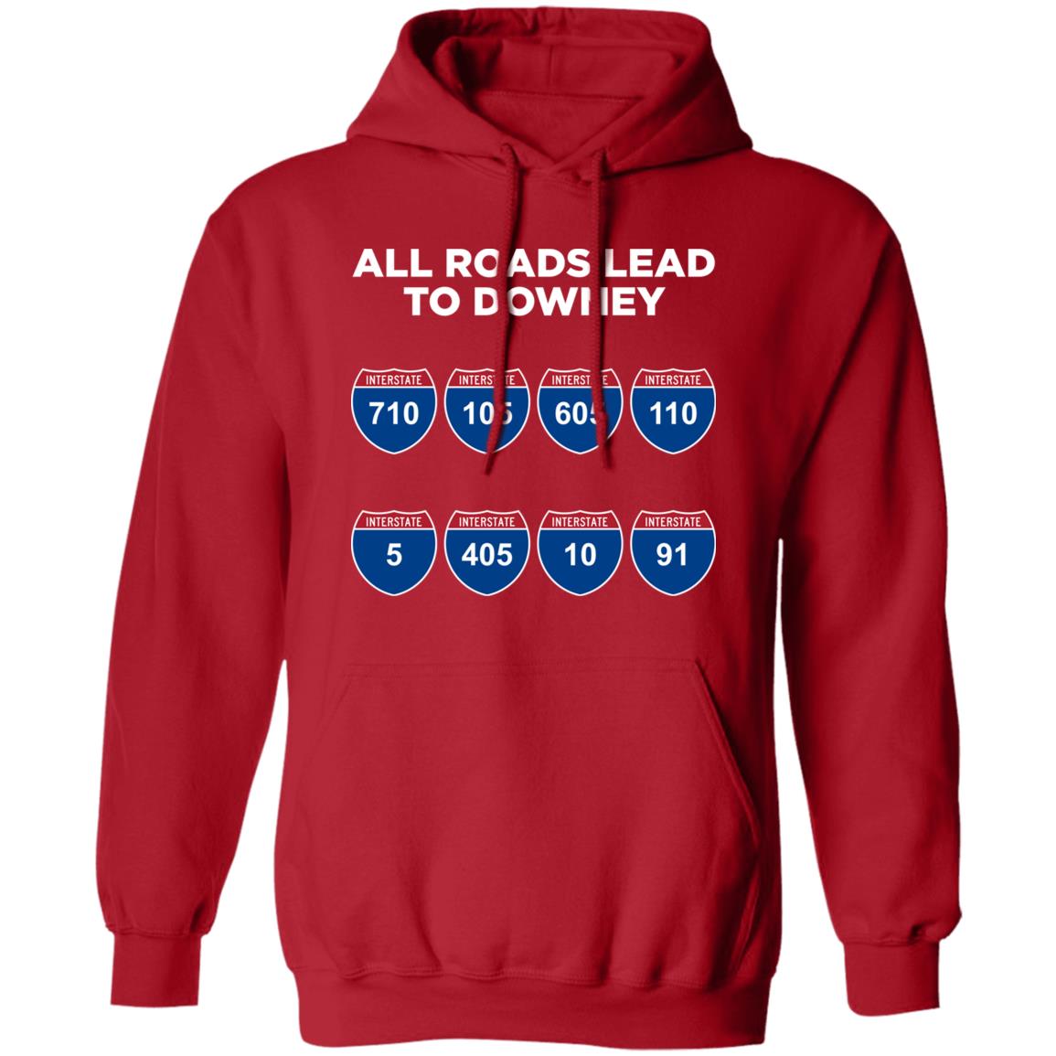 All Roads Lead To Downey - @WorldWideWob Official Store - Unisex Hoodie / Red / S - Apparel