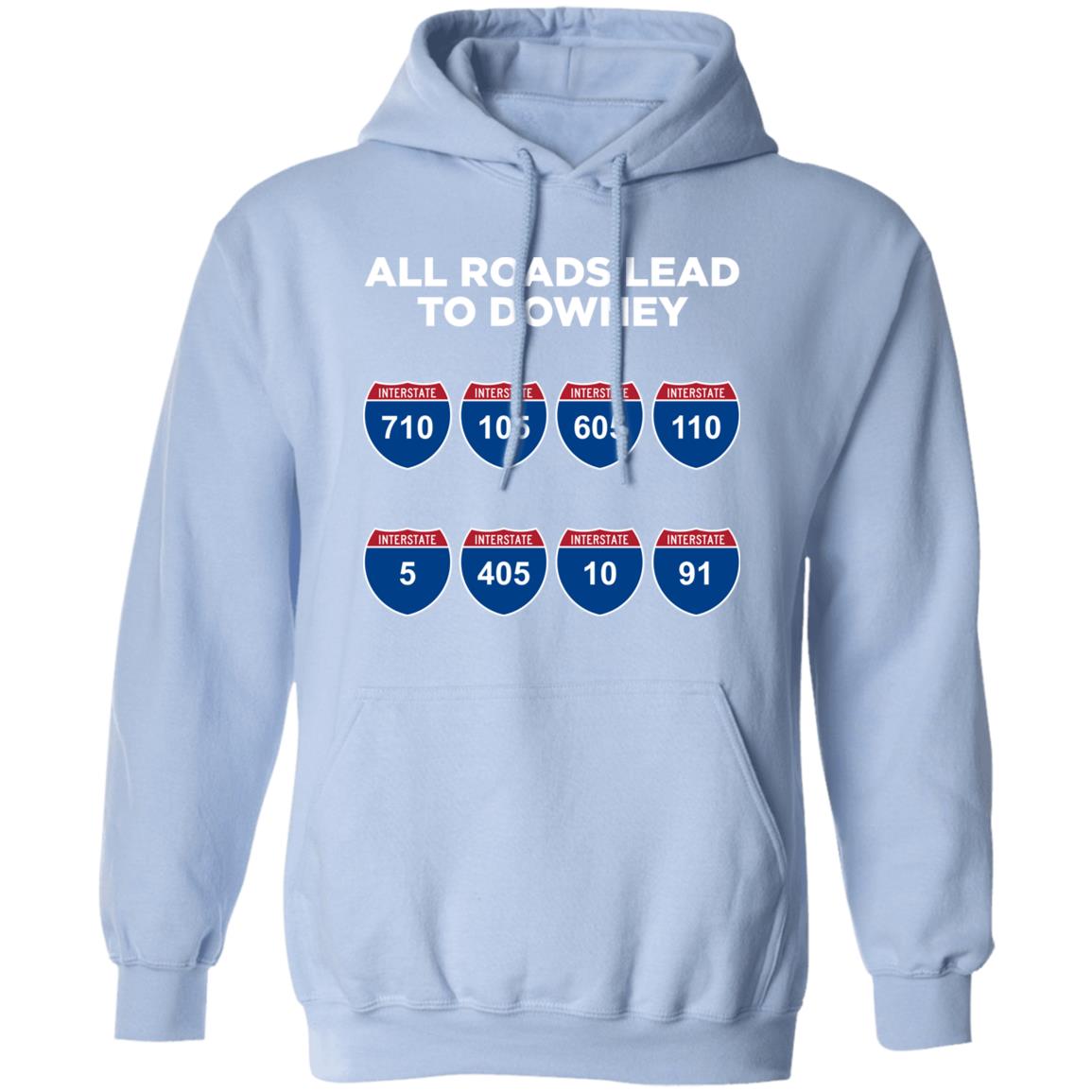 All Roads Lead To Downey - @WorldWideWob Official Store - Unisex Hoodie / Light Blue / S - Apparel