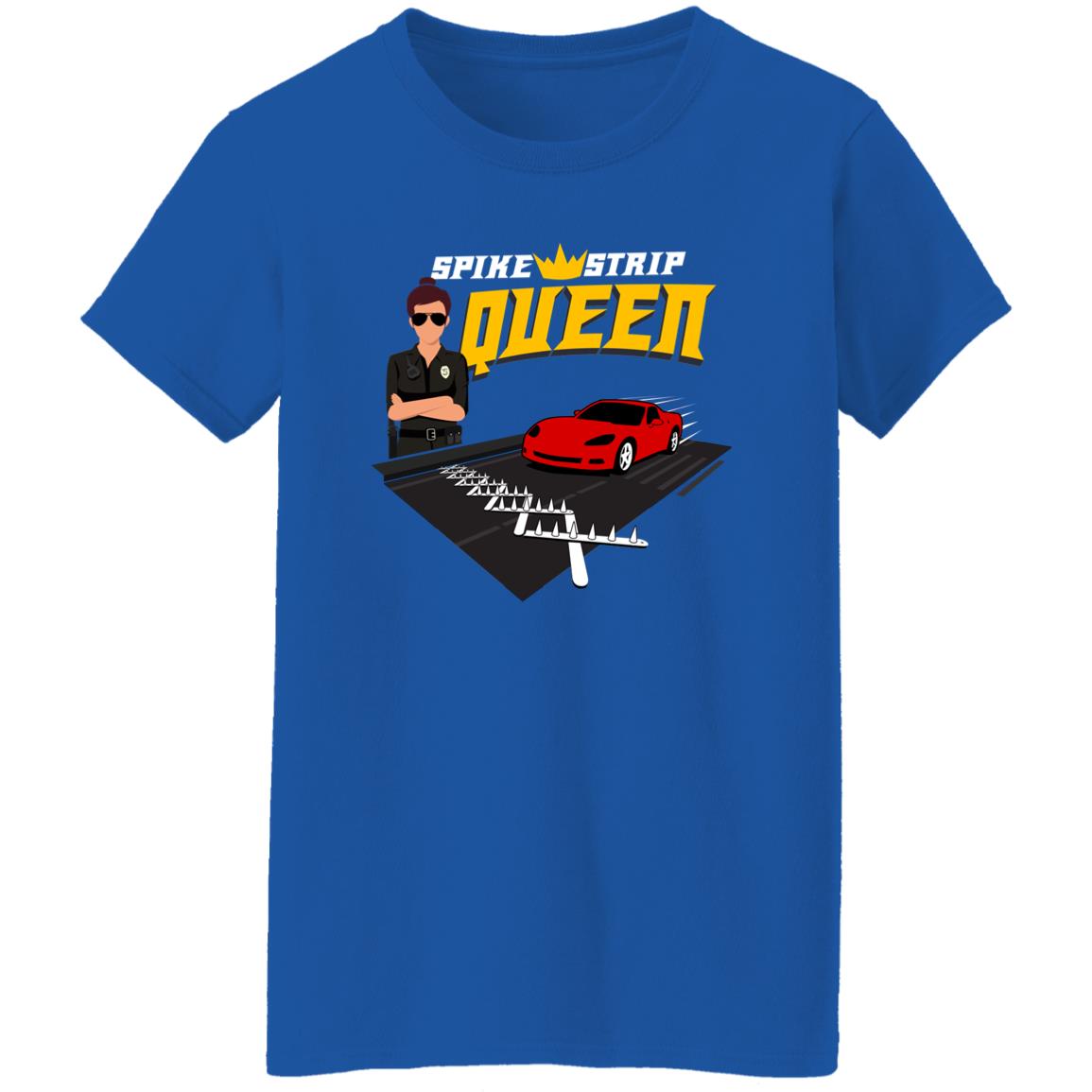 Spike Strip Queen - @WorldWideWob Official Store - Women’s T-Shirt / Royal / S - Apparel