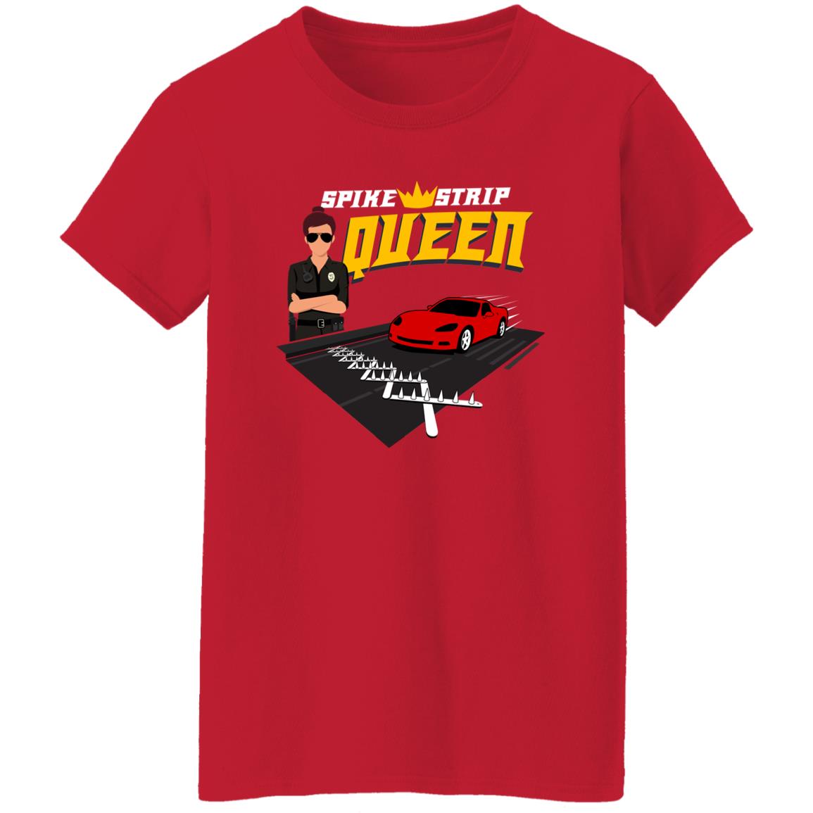 Spike Strip Queen - @WorldWideWob Official Store - Women’s T-Shirt / Red / S - Apparel