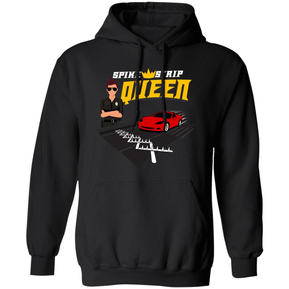 Spike Strip Queen - @WorldWideWob Official Store - Unisex Hoodie / Black / S - Apparel