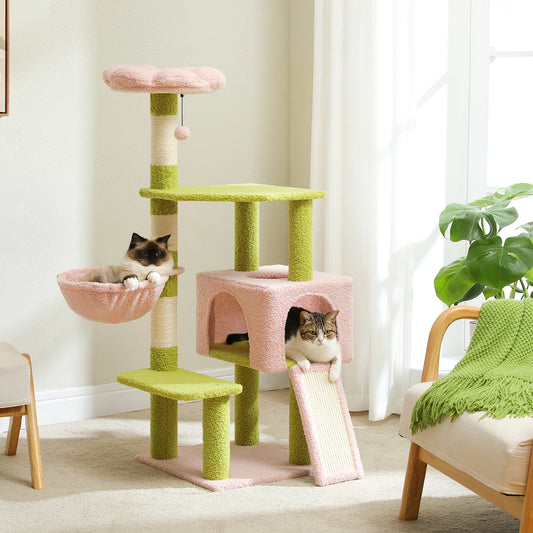 BOGO! Flower Cat Tree Multi-Level Cat Tower with Sisal Covered Scratching Posts Cute Cat Condo for Indoor Small Medium Cats Top Perch